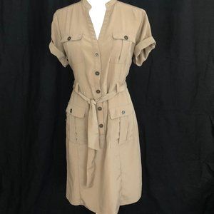 H&M Dress - Tan 40s Bomber Dress